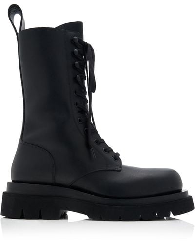 Bottega Veneta Lug Lace-up Boot Military Calf - Black