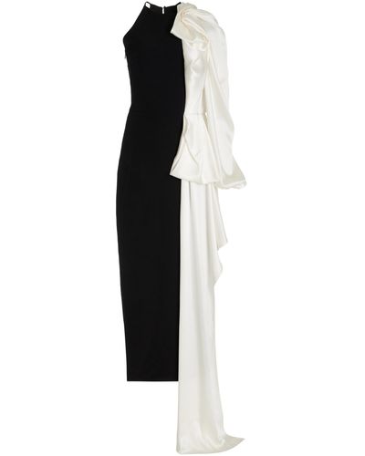 Hellessy Alhambra Draped-shoulder Stretch-crepe Maxi Dress - Black