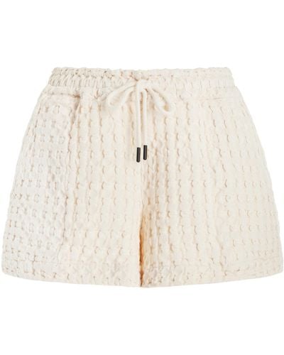 Oas Drizzle Waffle-knit Cotton Shorts - Natural