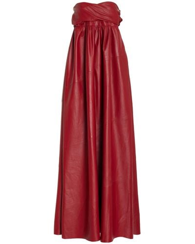 Proenza Schouler Leather Maxi Dress - Red