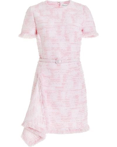 Oscar de la Renta Drape-hem Tweed Mini Dress - Pink