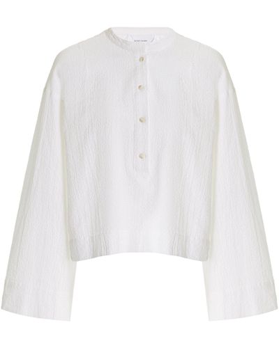 Bondi Born Hastings Cropped Organic Cotton Tunic Top - White