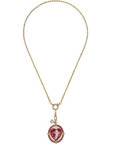 Colette 18k Gold My Angel Pendant Ruby Diamond Necklace - Multicolour
