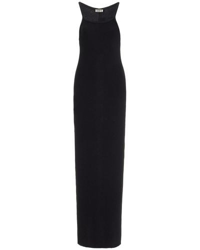 ÉTERNE Stretch Cotton-blend Jersey Maxi Dress - Black