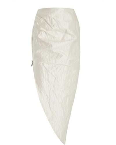 Maticevski Cologne Asymmetric Metallic Ramie-blend Midi Skirt - White