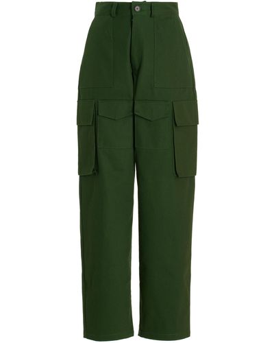 Frankie Shop Carrie Cotton Twill Cargo Pants - Green