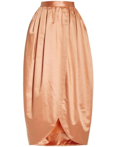 Ulla Johnson Maxine Cotton-blend Satin Midi Skirt - Orange