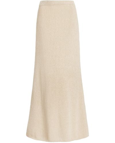 The Row Fumaia Knit Silk Maxi Skirt - Natural