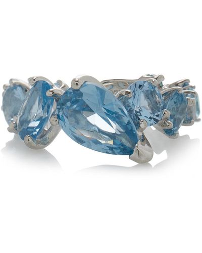 Anabela Chan Nova Starburst Aquamarine Ring - Blue