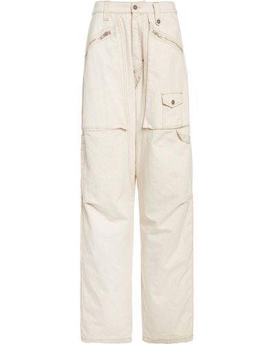 Isabel Marant Paciane Cotton-hemp Cargo Trousers - White