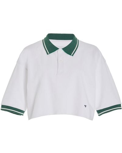 HOMMEGIRLS Exclusive Cropped Cotton Polo Shirt - White