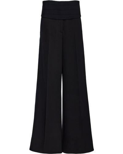 Stella McCartney Wool Wide-leg Tuxedo Trousers - Black