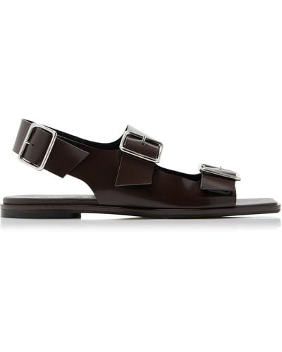 Aeyde Tekla Leather Sandals - Black