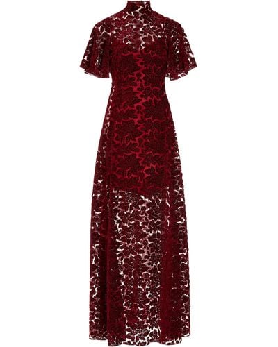 The Vampire's Wife The Night Tremors Lace Maxi Dress - Red
