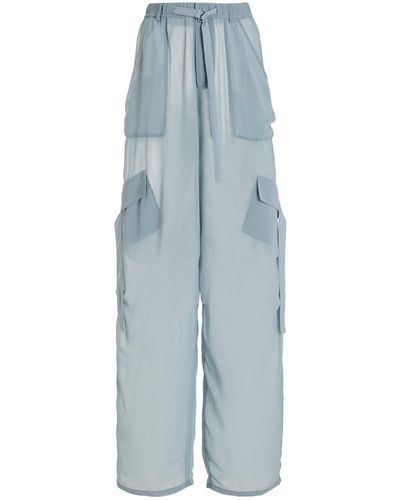 LAPOINTE Georgette Utility Trousers - Blue