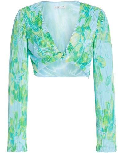 Third Form Meet The Sky Pleated Twist Top - Green