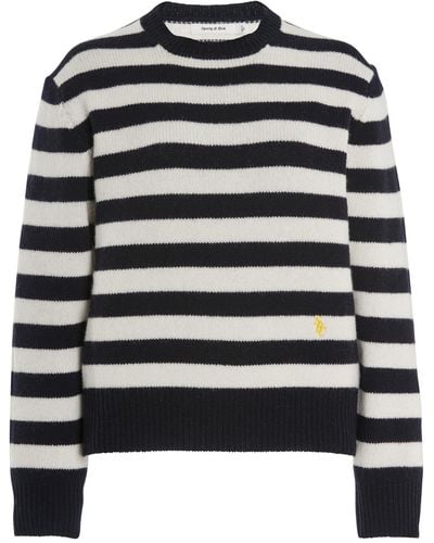 Sporty & Rich Striped Wool Sweater - Black
