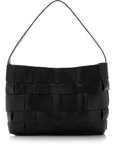 St. Agni Woven Leather Shoulder Bag - Black