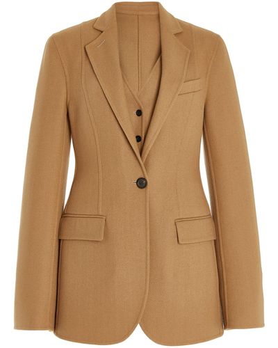 Peter Do Double-face Layered Wool-cashmere Blazer - Natural