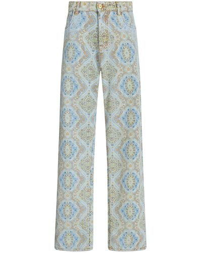 Etro High-waisted Wide-leg Trousers - Blue