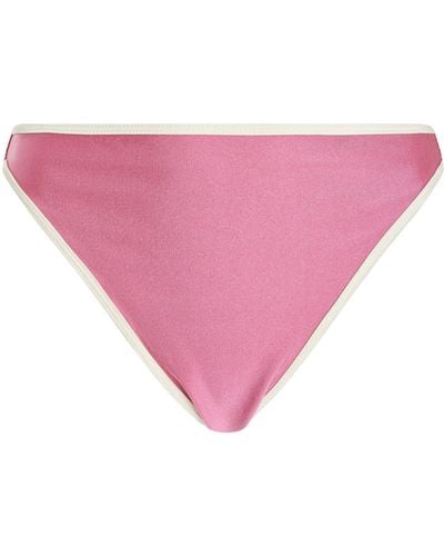 Juillet Exclusive Edie Contrast-trimmed Bikini Bottom - Pink