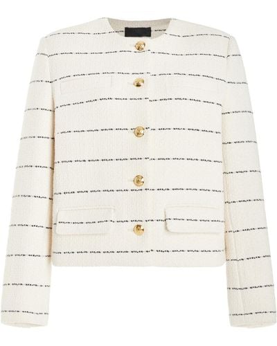 Nili Lotan Paige Cropped Cotton-blend Tweed Jacket - Natural