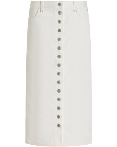 Courreges Multiflex Denim Midi Skirt - White