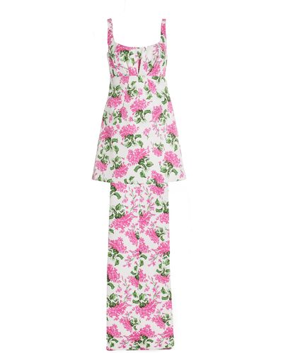Emilia Wickstead Motsi Pink Floral Dress - White