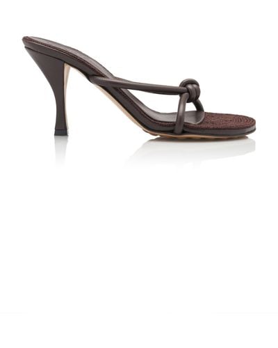 Bottega Veneta Blink Jute-trimmed Leather Sandals - Brown