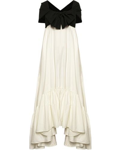Anna October Dasy Colorblocked Asymmetrical A-line Dress - White