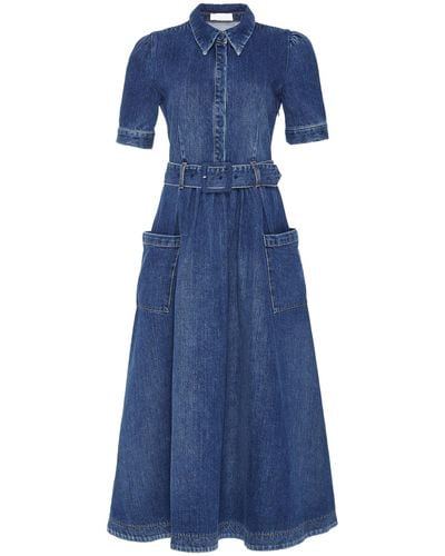 Co. Denim Shirt Midi Dress - Blue