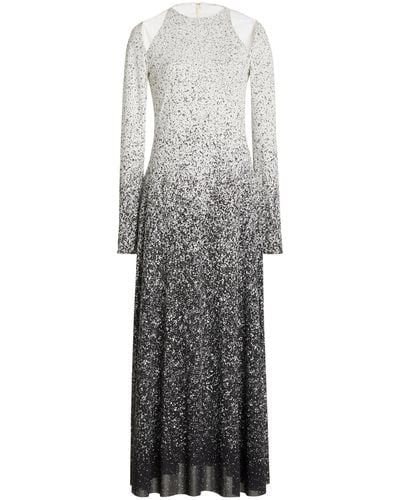 Brandon Maxwell Livvy Printed Cutout Midi Dress - Gray