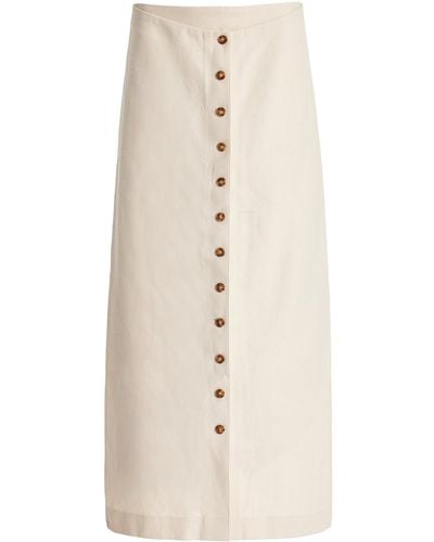 Loulou Studio Atri Buttoned Cotton-blend Maxi Skirt - Natural