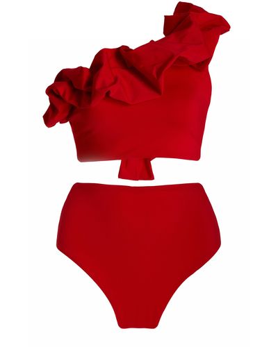 Maygel Coronel Merly One-shoulder Bikini - Red