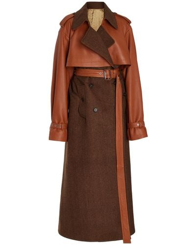 Jonathan Simkhai Doni Vegan Leather Trench Coat - Brown