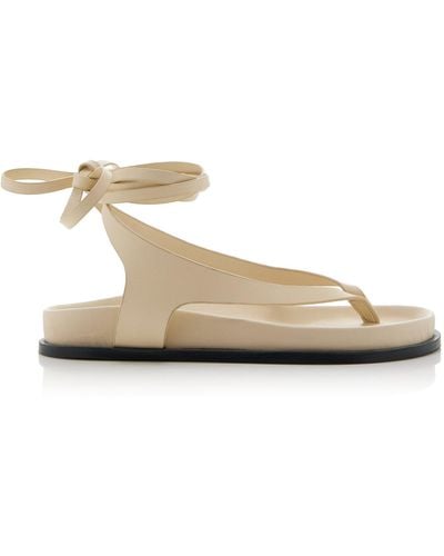 A.Emery Shel Lace-up Leather Sandals - White