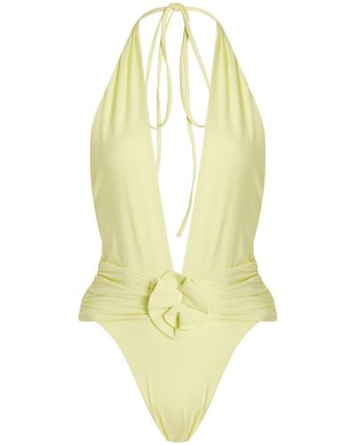 Maygel Coronel Exclusive Serra Plunged One-piece Swimsuit - Yellow