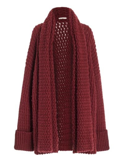 The Row Dintia Cashmere Blanket Cardigan - Red