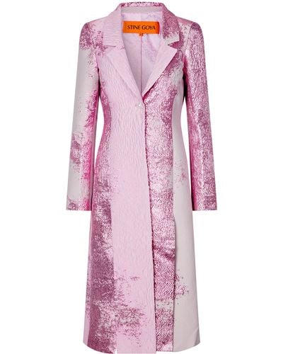 Stine Goya Aneta Single-breasted Coat - Pink