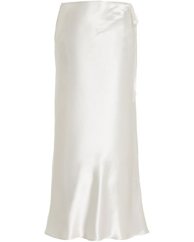 Third Form Disposition Satin Midi Slip Skirt - White