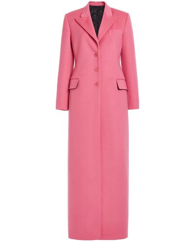 Del Core Tailored Single-breasted Wool Felt Coat - Pink