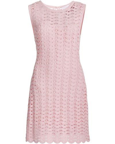 Carolina Herrera Crochet Mini Dress - Pink