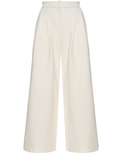 ANDRES OTALORA Bakata Pleated Cropped Trousers - White