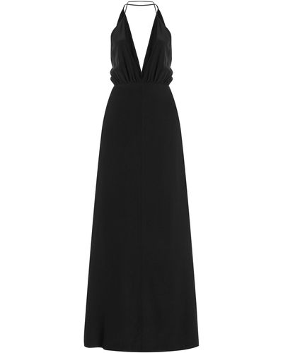 Totême Double-halter Silk Maxi Dress - Black