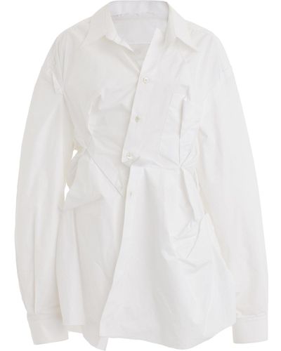 Maison Margiela Gathered Cotton Shirt - White