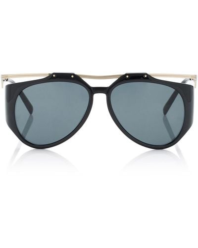 Saint Laurent Amelia Aviator Metal Sunglasses - Blue