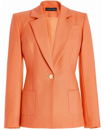 Sergio Hudson Wool-blend Blazer - Orange