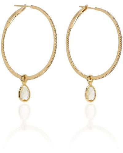 Nina Runsdorf Flip 18k Gold, Citrine And Diamond Hoop Earrings - Metallic