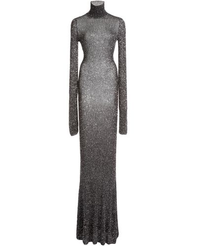 Balenciaga Sequined Jersey Maxi Dress - Metallic