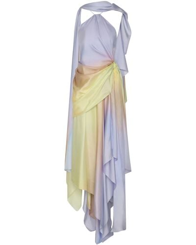 Zimmermann Harmony Draped Silk Midi Dress - White